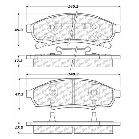 Centric Parts Posi-Quiet Ceramic Pad, 105.03760 105.03760